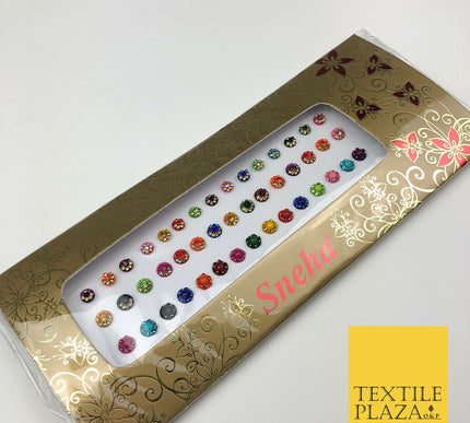 45 Mix Fancy Stone Crystal Wedding Round Multi Bindi Body Sticker Tattoo - B4