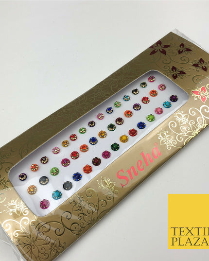 45 Mix Fancy Stone Crystal Wedding Round Multi Bindi Body Sticker Tattoo - B4