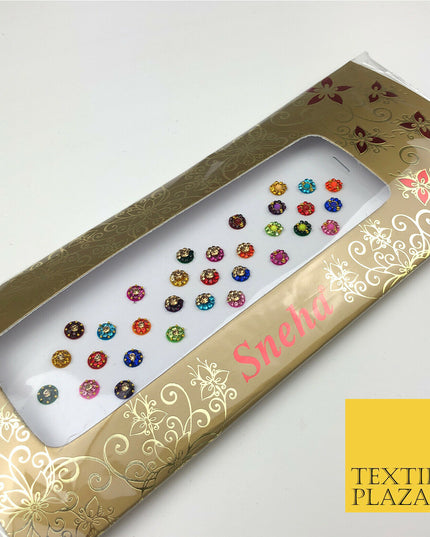 31 Fancy Stone Crystal Wedding Round Multi Bindi Body Sticker Tattoo - B2