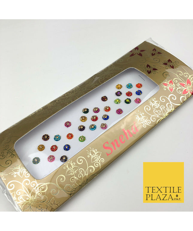 31 Fancy Stone Crystal Wedding Round Multi Bindi Body Sticker Tattoo - B2