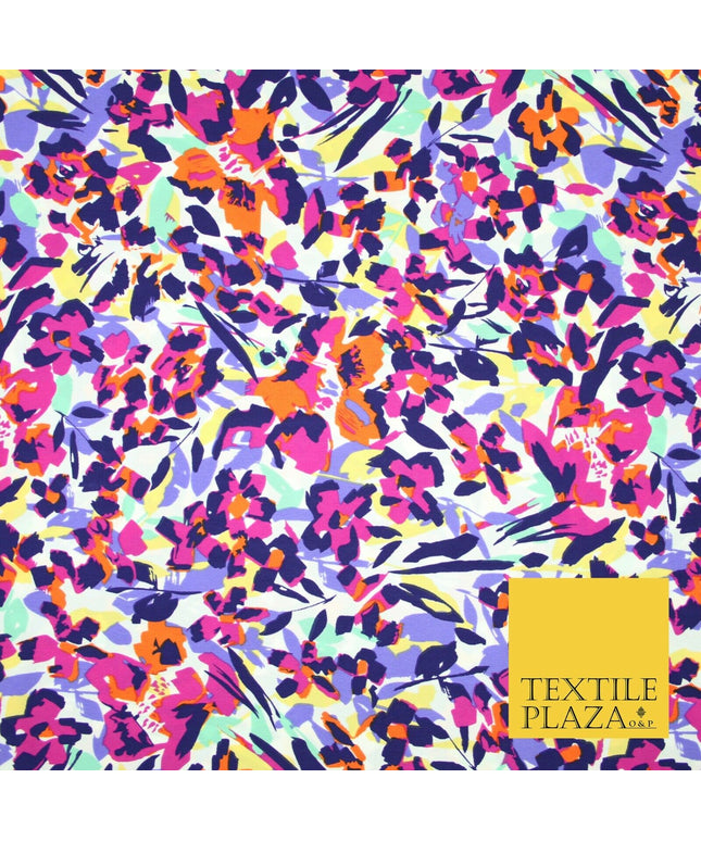 John Kaldor Abstract Small Ditsy Floral Brushstroke Polyester Dress Fabric 2635
