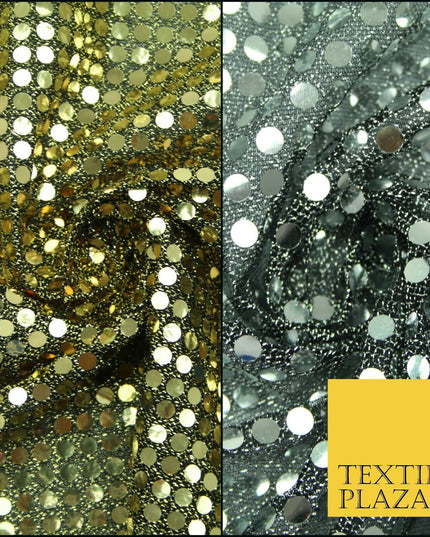 Glitzy 5mm Sequin Hologram Stretch Fabric Shiny Sparkly FancyDress Dance Costume
