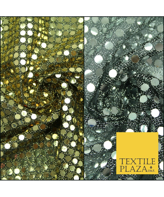 Glitzy 5mm Sequin Hologram Stretch Fabric Shiny Sparkly FancyDress Dance Costume