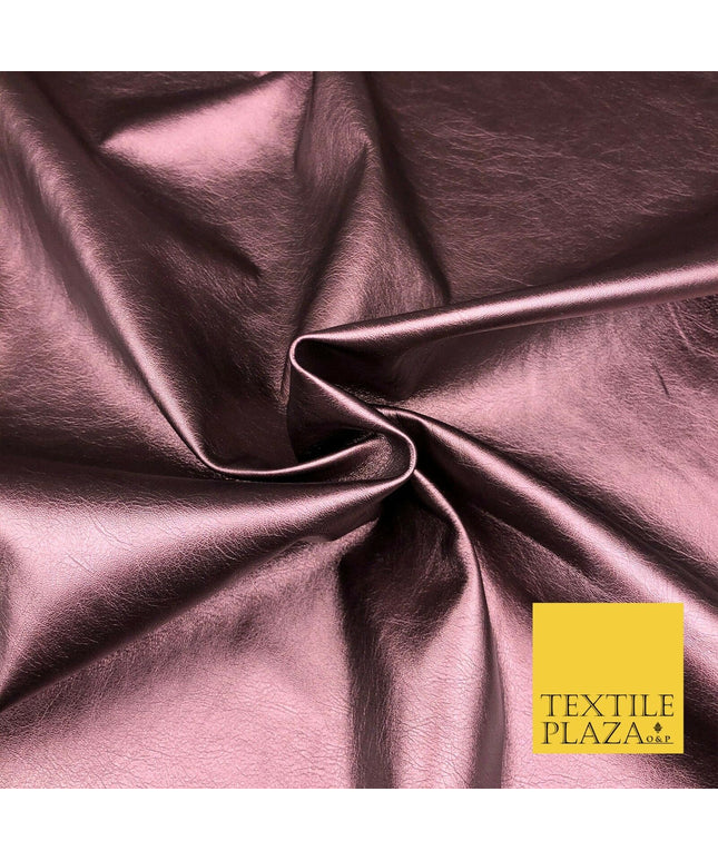 WINE Shiny Premium Metallic Leatherette Fabric 300gsm Dancewear Craft 982
