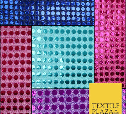 Glitzy 5mm Sequin Hologram Stretch Fabric Shiny Sparkly FancyDress Dance Costume