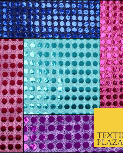 Glitzy 5mm Sequin Hologram Stretch Fabric Shiny Sparkly FancyDress Dance Costume