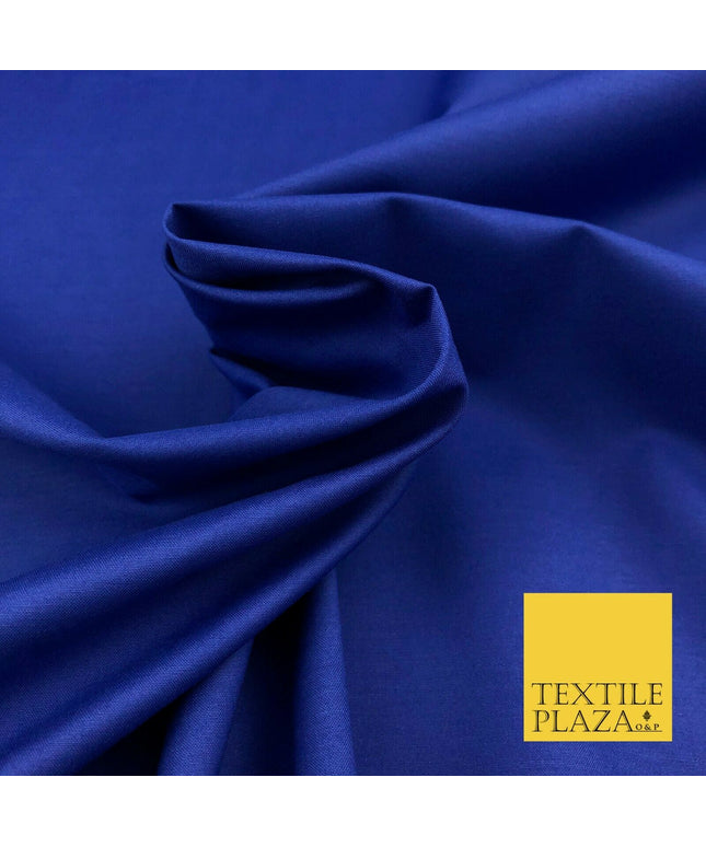Luxury Soft Ultra High Quality ROYAL BLUE Plain Poly Cotton Fabric Dress 1452