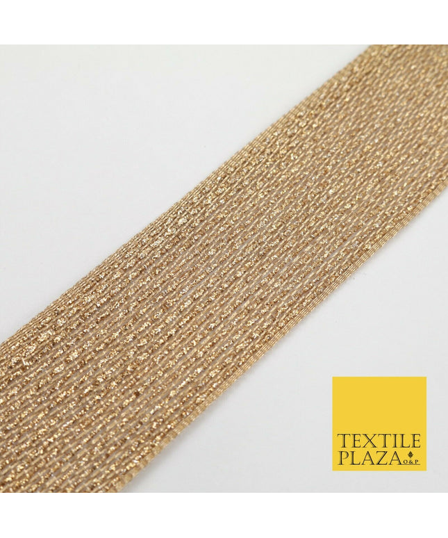 Gold Glitter Sparkle Lines Trimming Border Ribbon Indian Ethnic Trim Lace X279