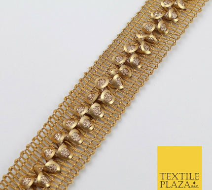 Gold 3D Twin Glitter Circles Trimming Border Ribbon Ethnic Trim Lace X282