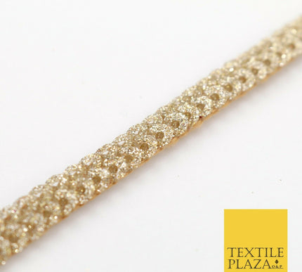 Gold Glitter Double Sequin Slim Trimming Border Ribbon Indian Ethnic Trim X598