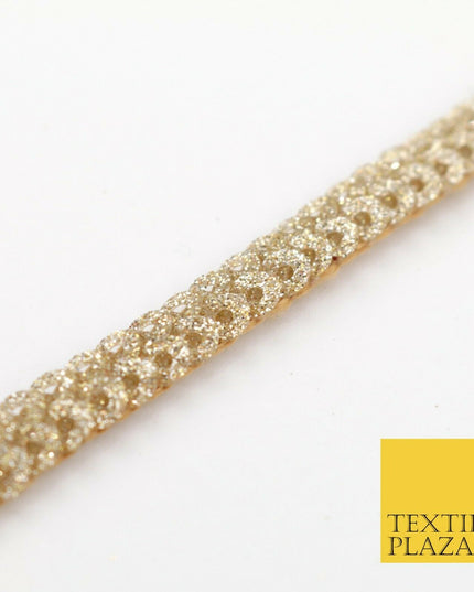 Gold Glitter Double Sequin Slim Trimming Border Ribbon Indian Ethnic Trim X598