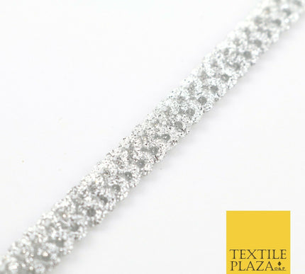 Silver Glitter Double Sequin Slim Trimming Border Ribbon Indian Ethnic Trim X289