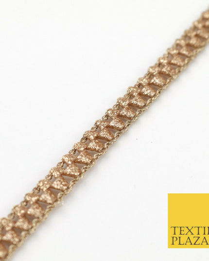 Rose Gold Glitter Zig Zag Slim Trimming Border Ribbon Indian Ethnic Trim X288