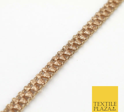 Rose Gold Glitter Zig Zag Slim Trimming Border Ribbon Indian Ethnic Trim X288