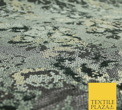 Black Grey Floral Pixel Beehive Snake Metallic Brocade Jacquard Dress Fabric2648