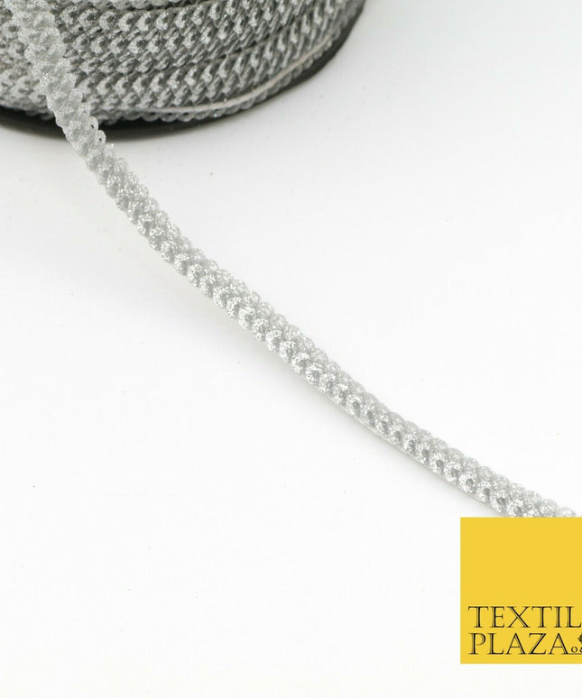Silver Glitter Double Sequin Slim Trimming Border Ribbon Indian Ethnic Trim X289