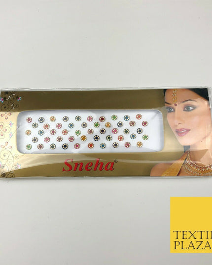 50 Small Fancy Stone Crystal Wedding Round Multi Bindi Body Sticker Tattoo - B6