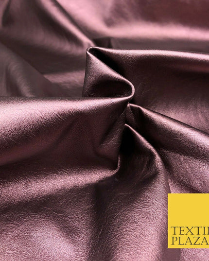 WINE Shiny Premium Metallic Leatherette Fabric 300gsm Dancewear Craft 982