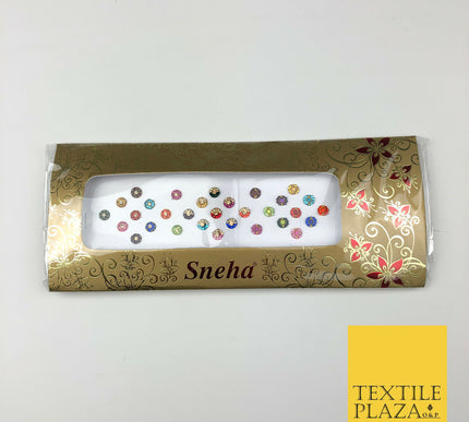 31 Fancy Stone Crystal Wedding Round Multi Bindi Body Sticker Tattoo - B2