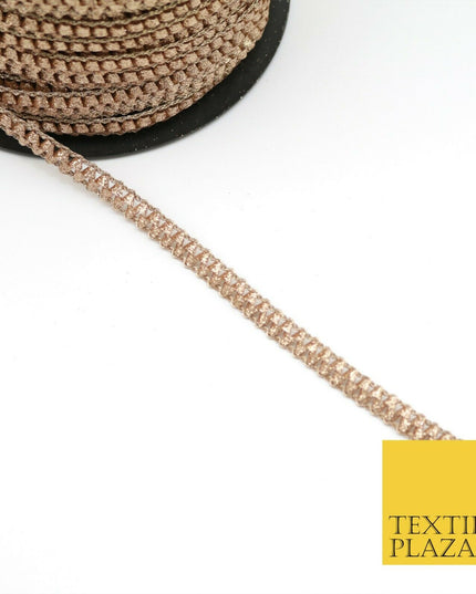 Rose Gold Glitter Zig Zag Slim Trimming Border Ribbon Indian Ethnic Trim X288