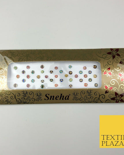 39 Small Fancy Stone Crystal Wedding Round Multi Bindi Body Sticker Tattoo - B8