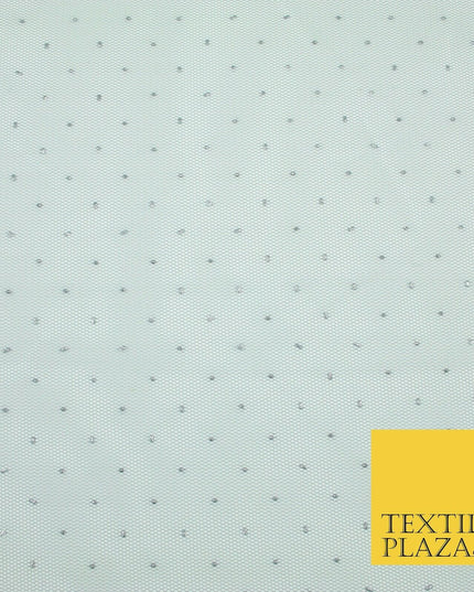 Silver Grey Reversible Metallic Glitter Dotted Net Fabric Dress Sparkle 1933