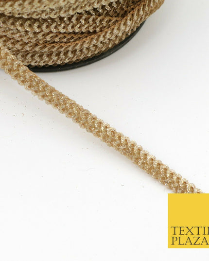 Gold Glitter Double Sequin Slim Trimming Border Ribbon Indian Ethnic Trim X598