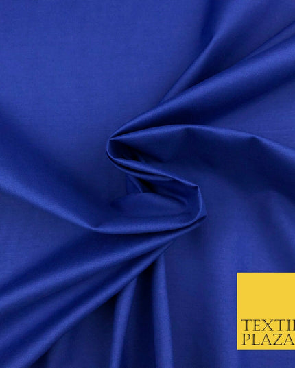Luxury Soft Ultra High Quality ROYAL BLUE Plain Poly Cotton Fabric Dress 1452
