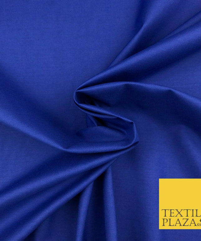 Luxury Soft Ultra High Quality ROYAL BLUE Plain Poly Cotton Fabric Dress 1452