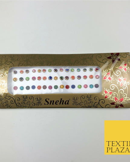 45 Mix Fancy Stone Crystal Wedding Round Multi Bindi Body Sticker Tattoo - B4