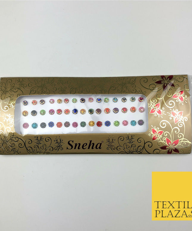 45 Mix Fancy Stone Crystal Wedding Round Multi Bindi Body Sticker Tattoo - B4