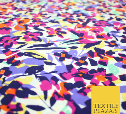 John Kaldor Abstract Small Ditsy Floral Brushstroke Polyester Dress Fabric 2635