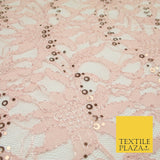Luxury Floral Ring Sequin Net Corded Lace Bridal Dress Fabric Fashion Craft