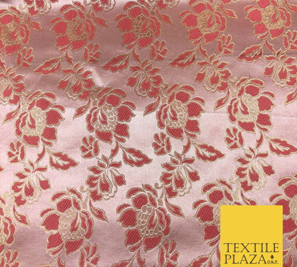 Luxury BLUSH ROSE Floral Satin Jacquard Fabric Fancy Waistcoats Jackets LA865