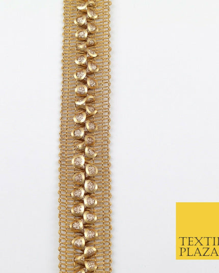 Gold 3D Twin Glitter Circles Trimming Border Ribbon Ethnic Trim Lace X282