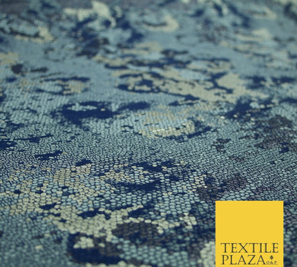 Navy Blue Pixel Beehive Snake Grid Metallic Brocade Jacquard Dress Fabric 2647