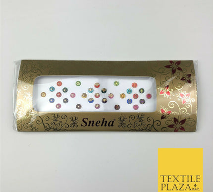 31 Small Fancy Stone Crystal Wedding Round Multi Bindi Body Sticker Tattoo - B9