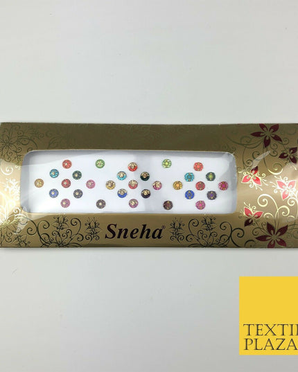 31 Small Fancy Stone Crystal Wedding Round Multi Bindi Body Sticker Tattoo - B9