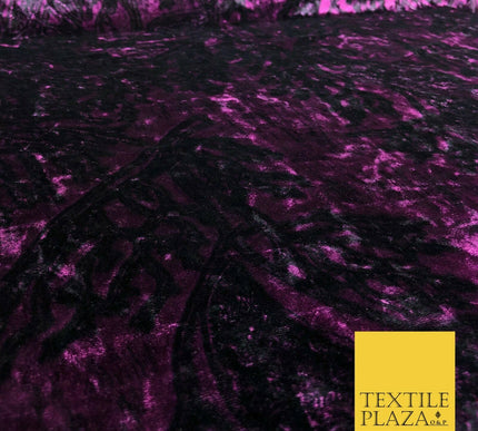 Purple Abstract Branch Leaves Printed Soft Velvet Dress Fabric Craft Q1309