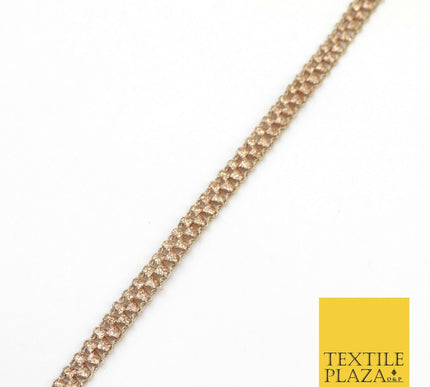Rose Gold Glitter Zig Zag Slim Trimming Border Ribbon Indian Ethnic Trim X288