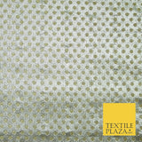 Silver Gold Circle Diamond Shimmer Metallic Foil Shiny LAME Banarsi Dress Fabric