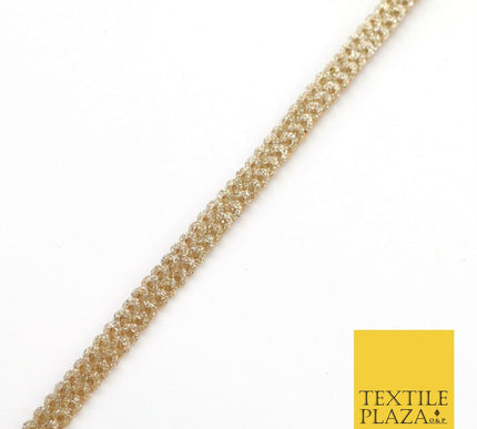 Gold Glitter Double Sequin Slim Trimming Border Ribbon Indian Ethnic Trim X598