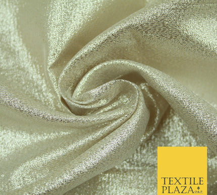 Silver Gold Reversible Shimmer Metallic Foil Shiny LAME Banarsi DressFabric 2281