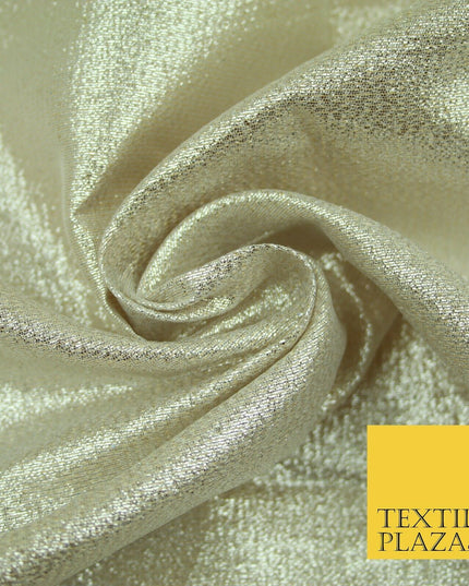 Silver Gold Reversible Shimmer Metallic Foil Shiny LAME Banarsi DressFabric 2281