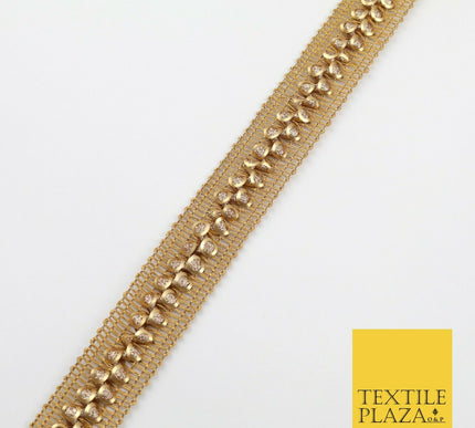 Gold 3D Twin Glitter Circles Trimming Border Ribbon Ethnic Trim Lace X282