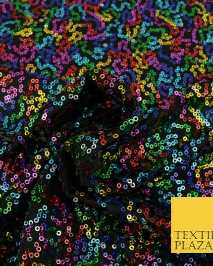 MULTICOLOUR Premium Sequin Dancewear Fabric Spandex Stretch Sparkle Dress 1539