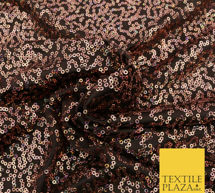 BROWN Premium ROSE GOLD Sequin Dancewear Fabric Spandex Sparkle Dress 1538