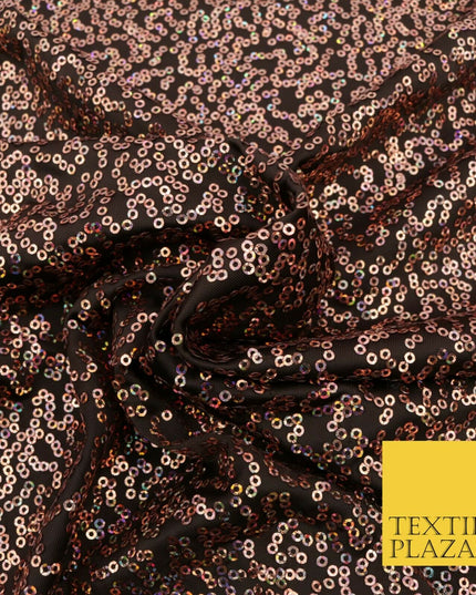 BROWN Premium ROSE GOLD Sequin Dancewear Fabric Spandex Sparkle Dress 1538