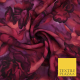 John Kaldor Abstract Watercolour Plum Floral Premium Georgette Dress Fabric 2629