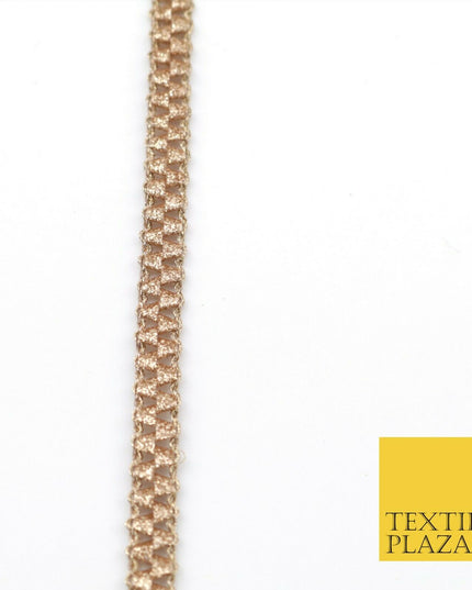 Rose Gold Glitter Zig Zag Slim Trimming Border Ribbon Indian Ethnic Trim X288